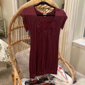 Wilfred burgundy cotton mini dress size M
